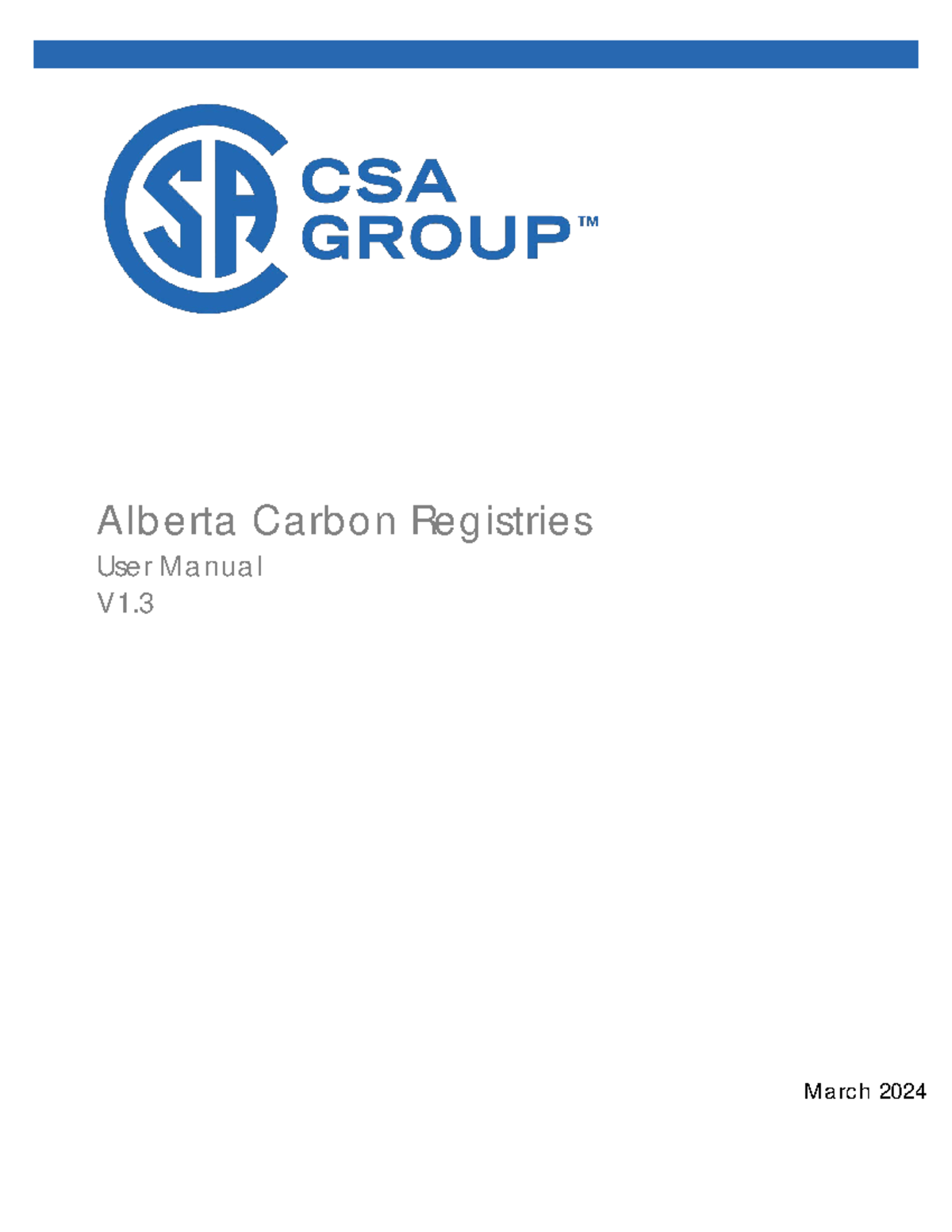ACR User Manualv 1 Alberta Carbon Registries User Manua Alberta