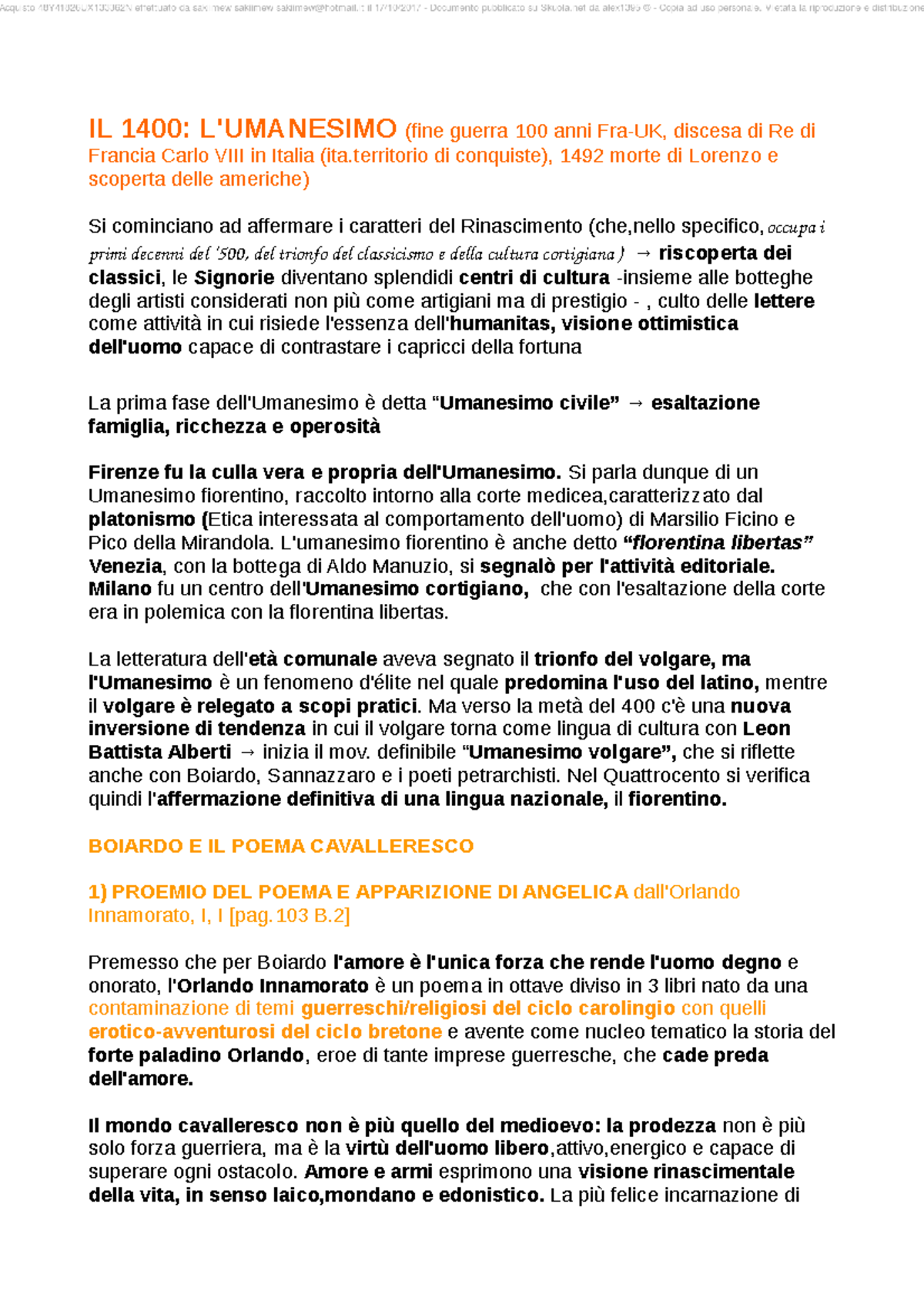 Baldi 2riassunti Letteratura Italiana Dal 1400 1500 Libro Consigliato 2deg Baldi Con Analisi Dei Testi Introduzione Agli Autori E Opere Contesti Storici Prof Oliva Studocu