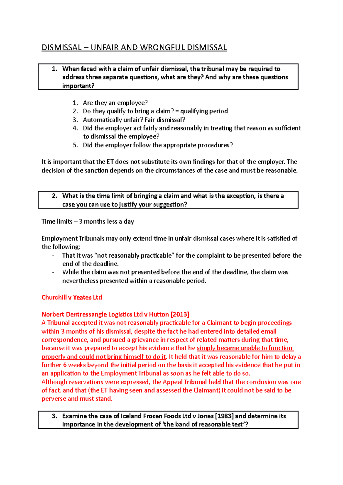 S3 Dismissal - DISMISSAL – UNFAIR AND WRONGFUL DISMISSAL When faced ...