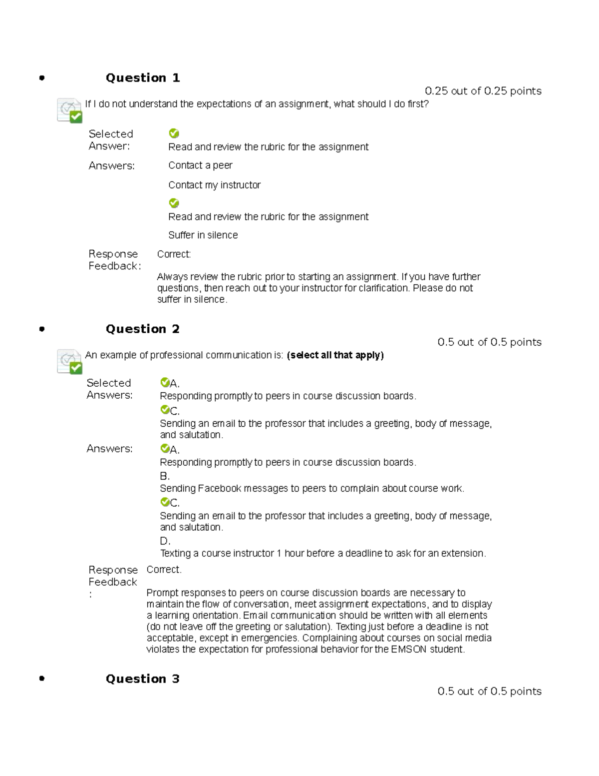 Path syllabus quiz Question 1 0 out of 0 points If I do not