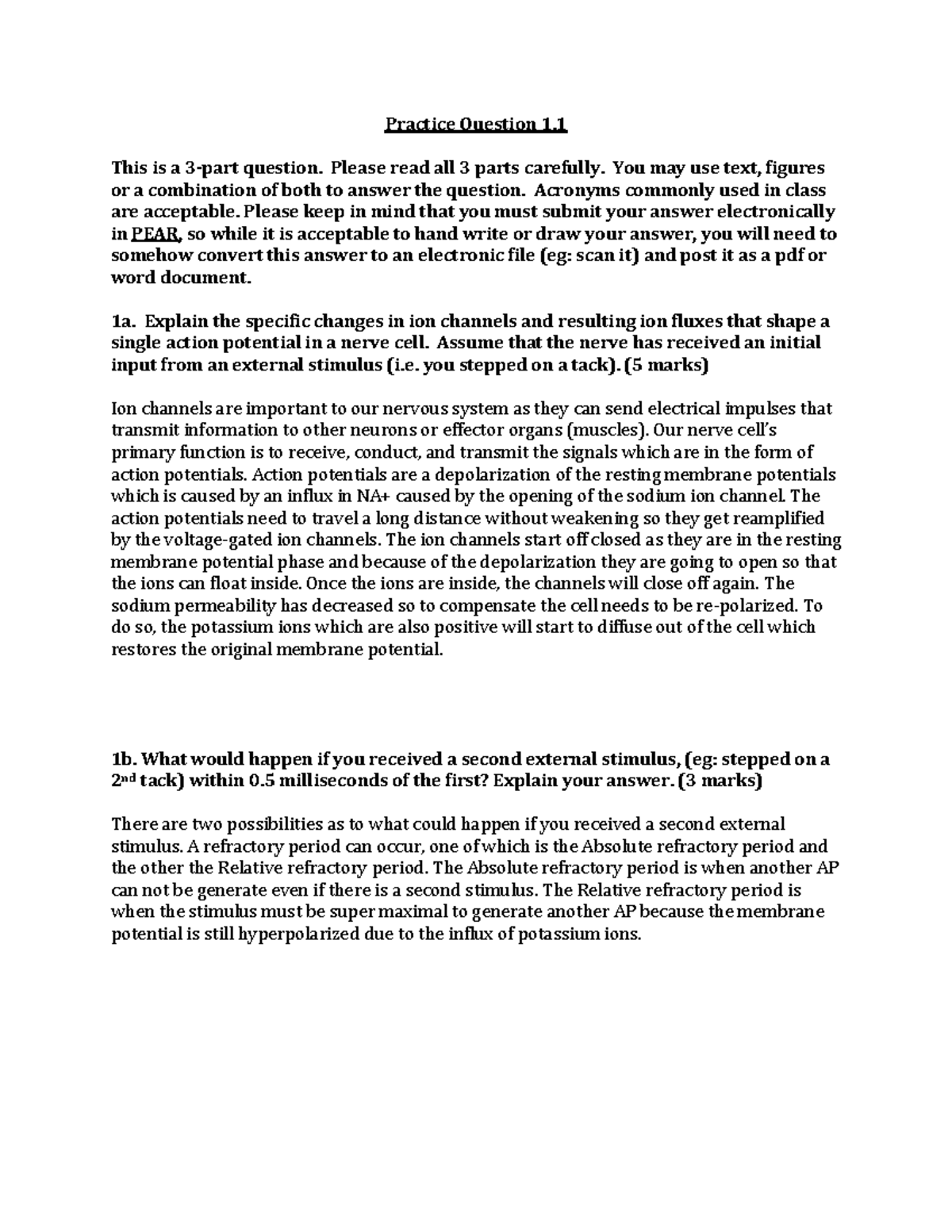 928870 Practice Question 1 - my answer - Practice Question 1. This is a ...