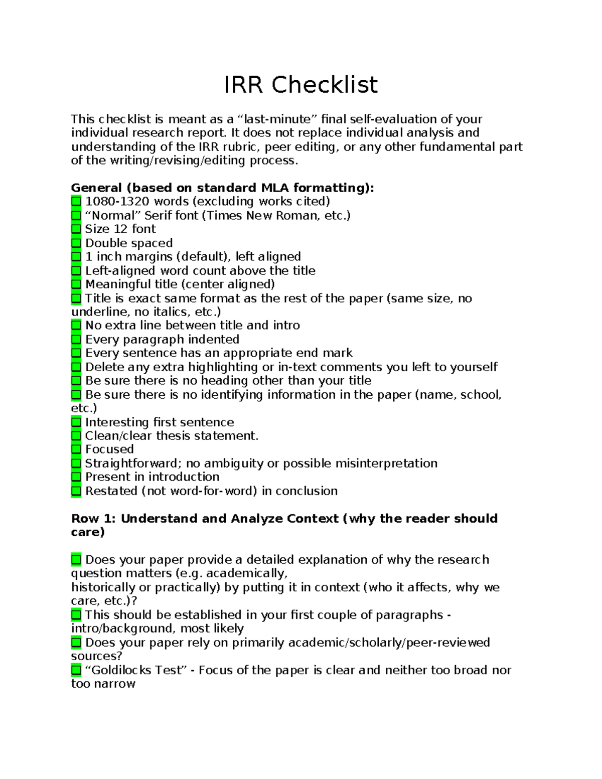 IRR++Checklist+%281%29+%281%29 copy copy - IRR Checklist This checklist ...