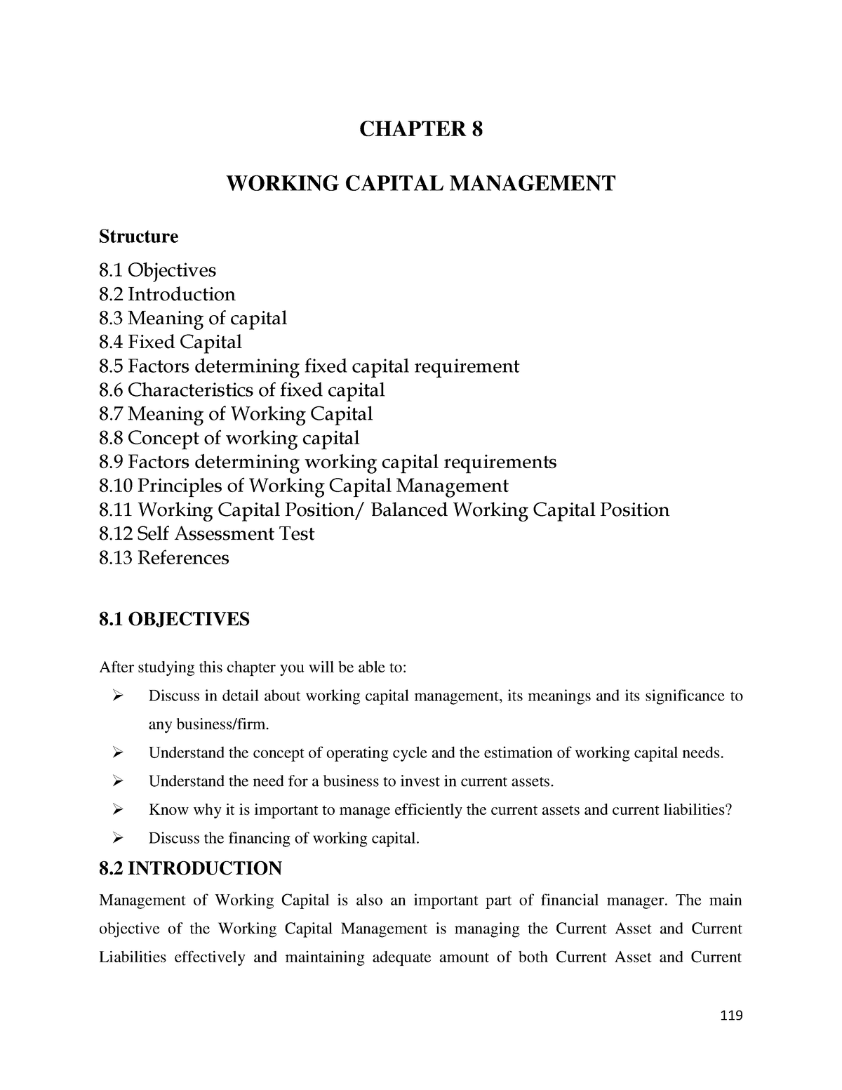working capital management dissertation
