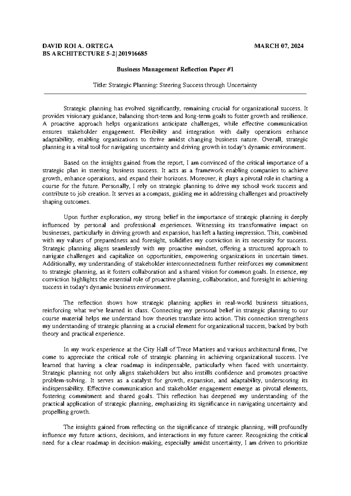 20242023 BSArch 5-2 RP1 Ortega David Roi A - DAVID ROI A. ORTEGA MARCH ...