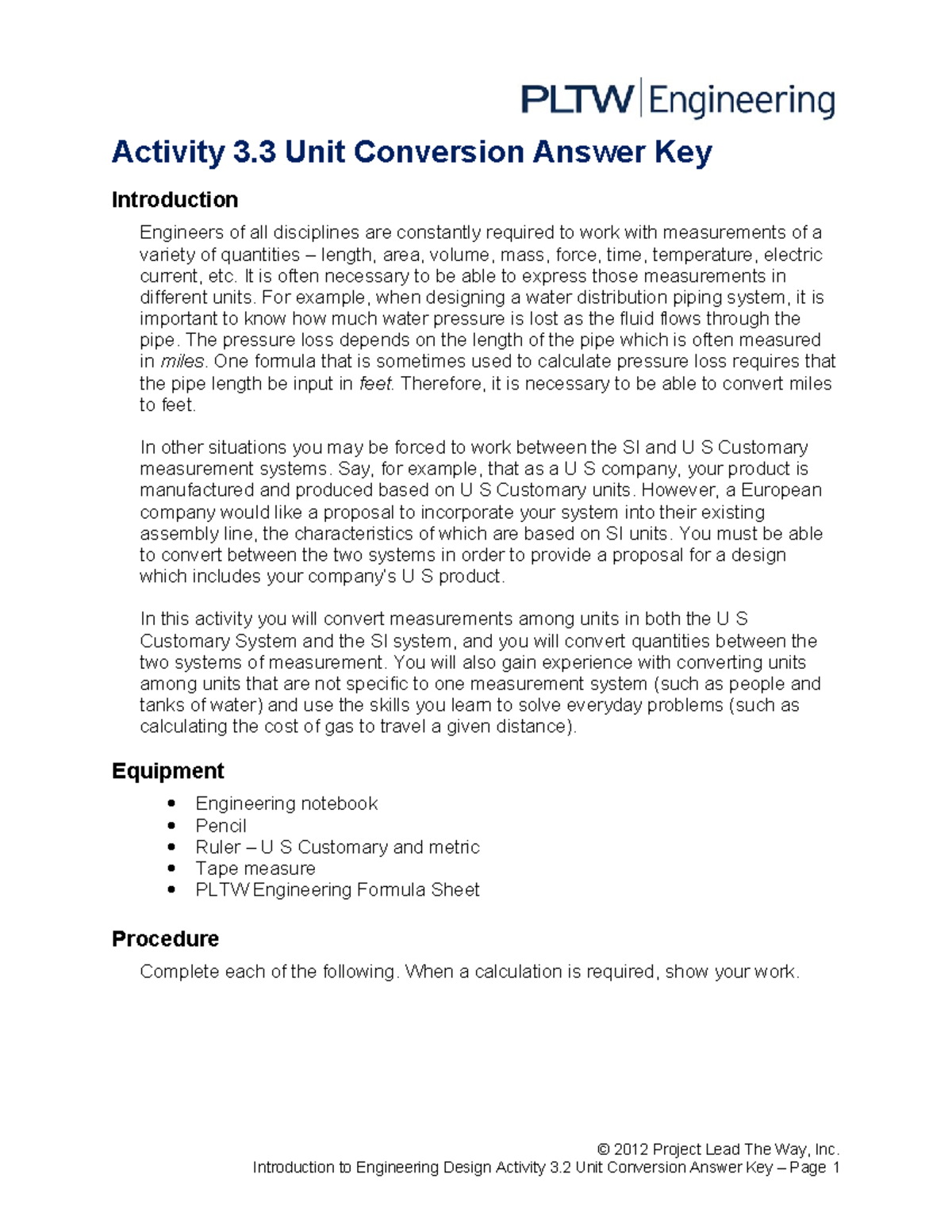 3.3.A.AK Unit Conversion Ans Key - Activity 3 Unit Conversion Answer ...