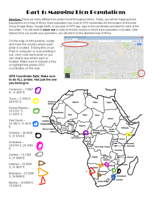 04a. Mapping Lion Populations (Online) - Part 1: Mapping Lion Populations  Directions: There are many - Studocu