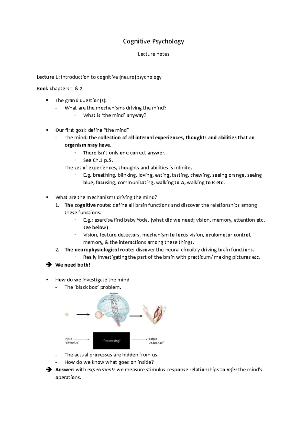Cognitive Psychology laatste upload Cognitive Psychology Lecture