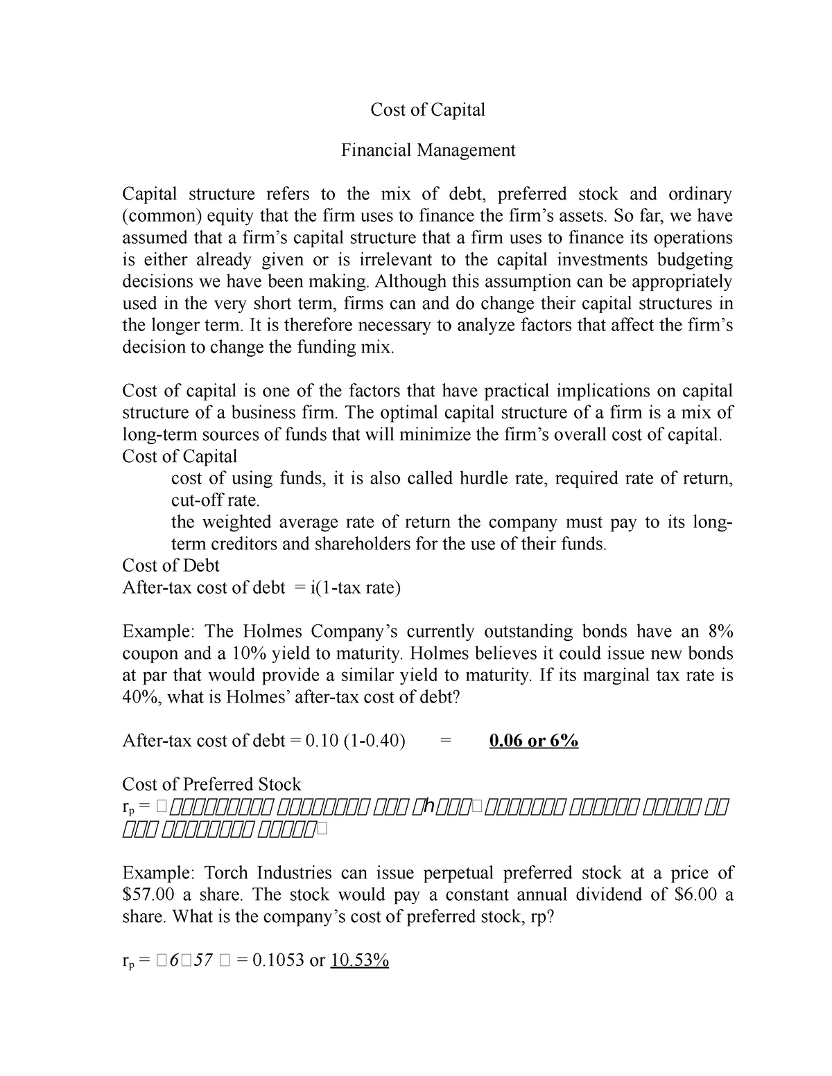 research paper on cost of capital pdf