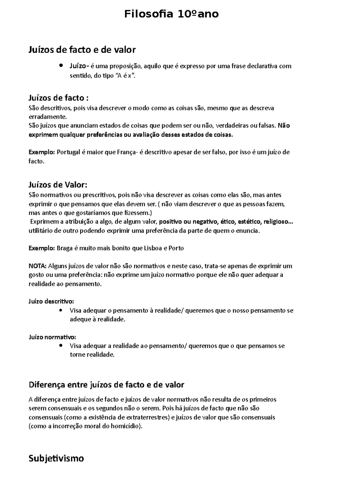 Juízos De Valor Exemplos - RETOEDU