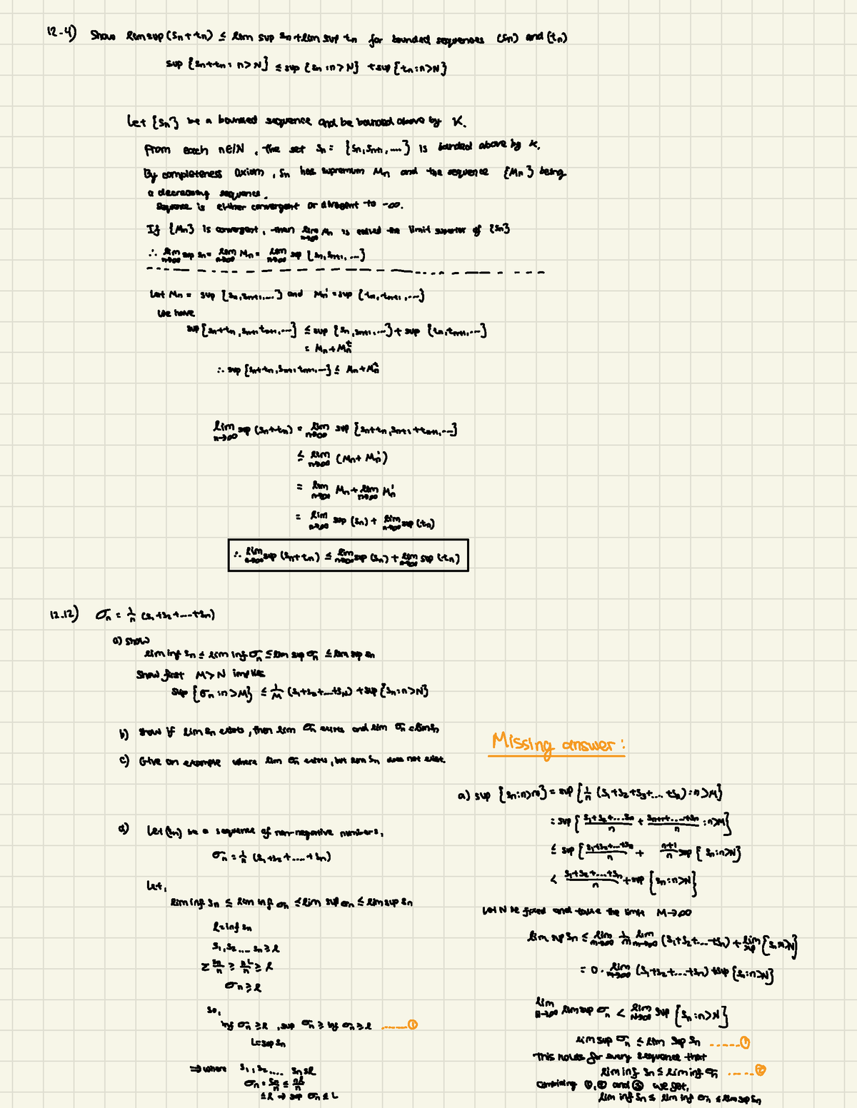 MATH 142A Homework 5 - HW 5 - 12 - 4) Show Eimsupcsnttn) I Am Sup ...