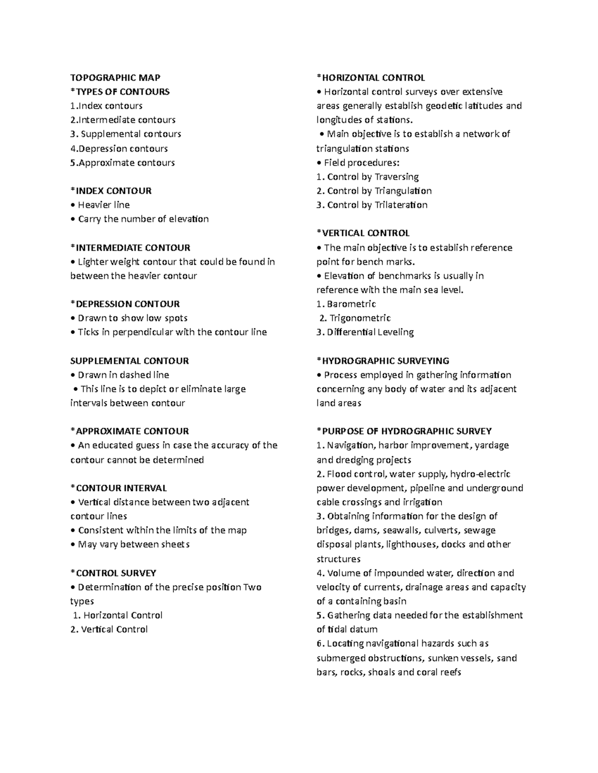 Topographic MAP AND Curves Notes - TOPOGRAPHIC MAP *TYPES OF CONTOURS 1 ...