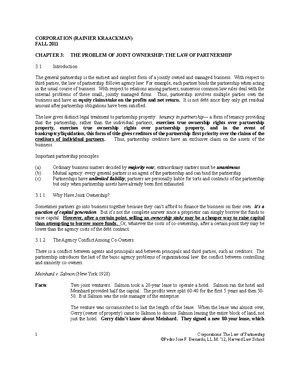 Corporation Law lecture notes with Prof. Kraakman - CORPORATION ...