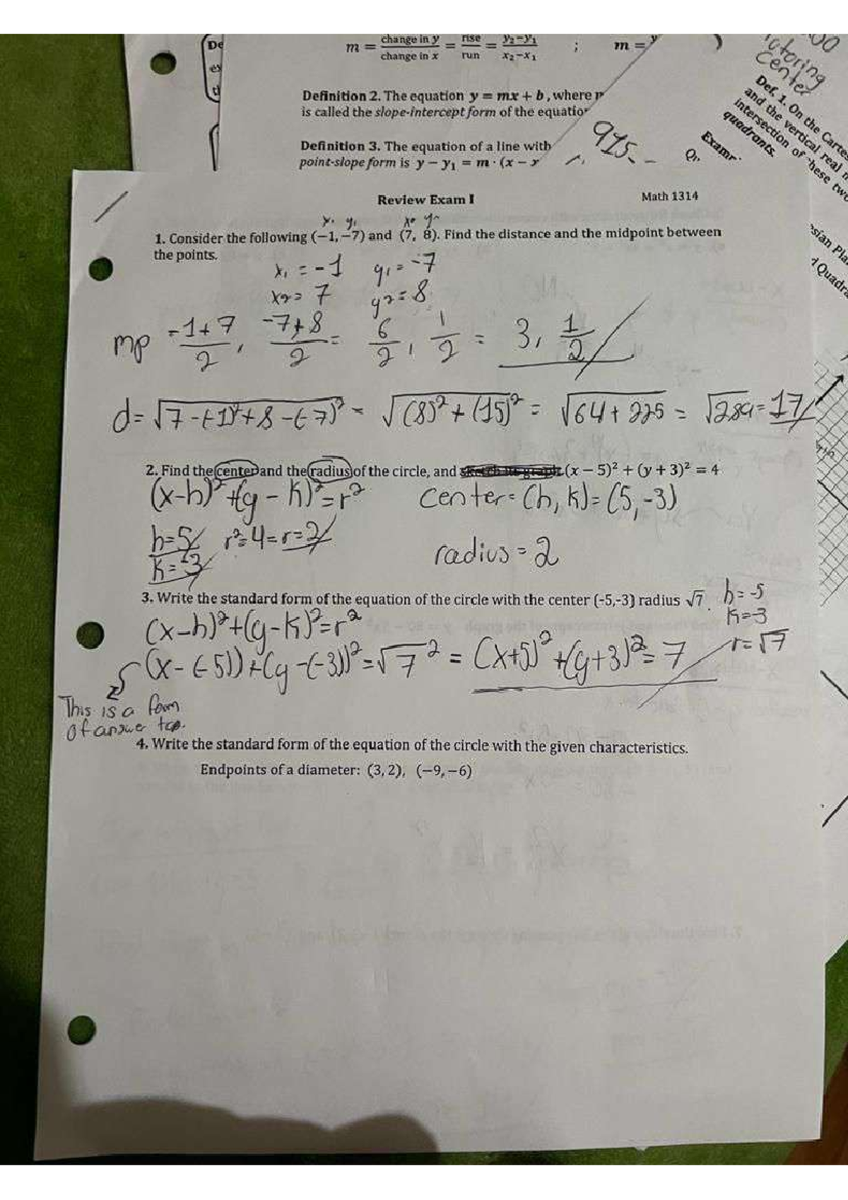Solve mathematic problems - MATH 1314 - Studocu