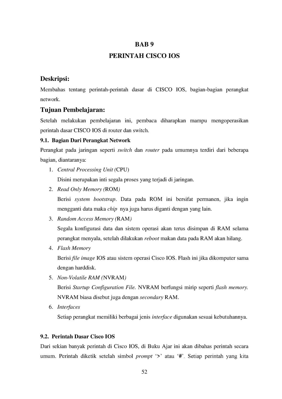 Modul Jaringan Komputer Bagian 9 Perintah Dasar Cisco IOS - BAB 9 ...