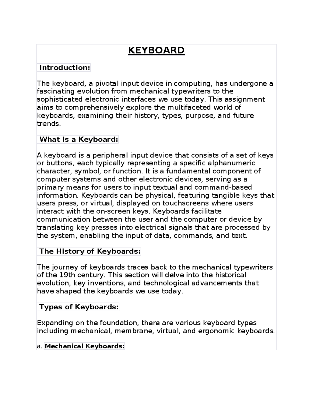 Keyboard - A comprehensive article on Input devices Keyword and Voice ...