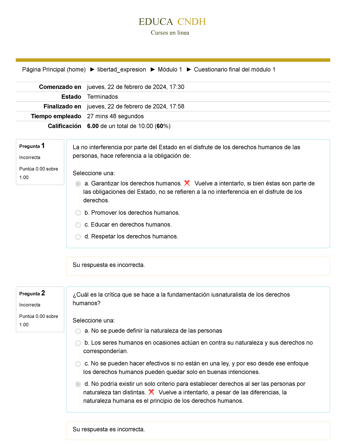 Intento 1. Cuestionario Final Del Módulo 1 - EDUCA CNDH Cursos En Línea ...