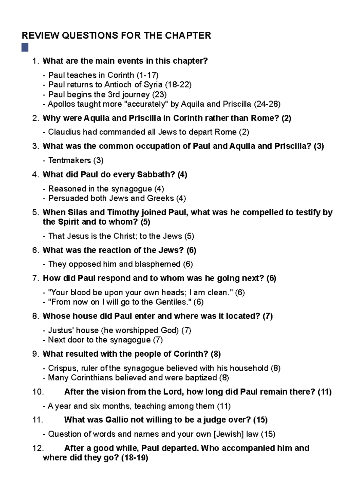 O Bservation- Question - REVIEW QUESTIONS FOR THE CHAPTER What are the ...