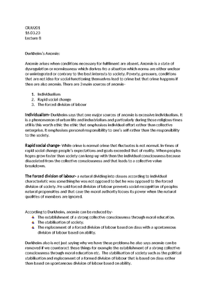 All lectures crime and justice - Week One Defining Deviance Lecture ...