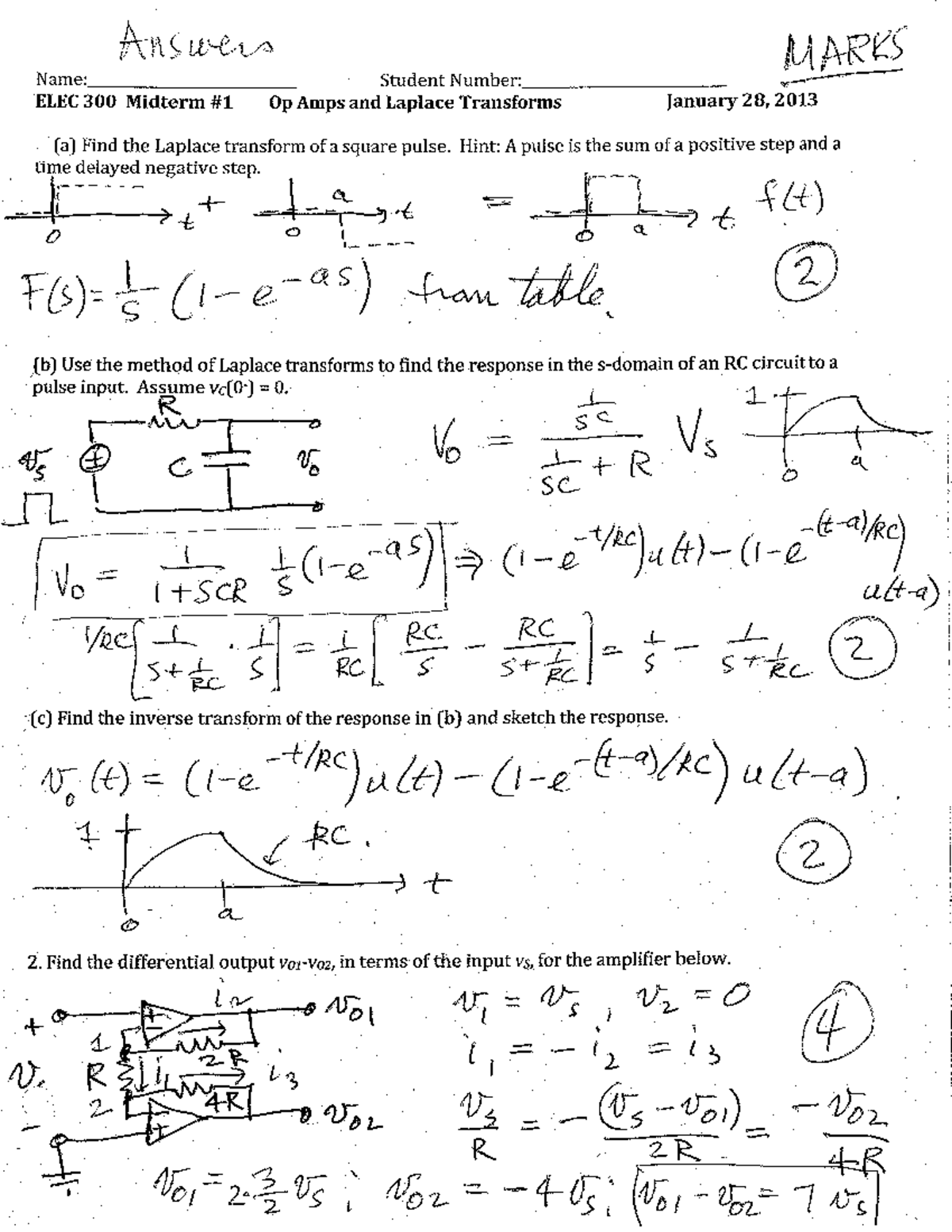 Exam Midterm January 2013, questions and answers.pdf - Elec300 - Studocu