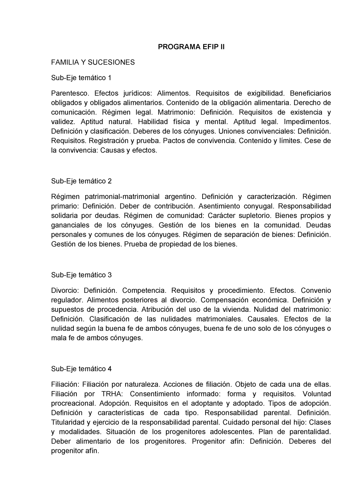 Programa Efip Ii Programa Efip Ii Familia Y Sucesiones Sub Eje Tem Tico Parentesco Efectos