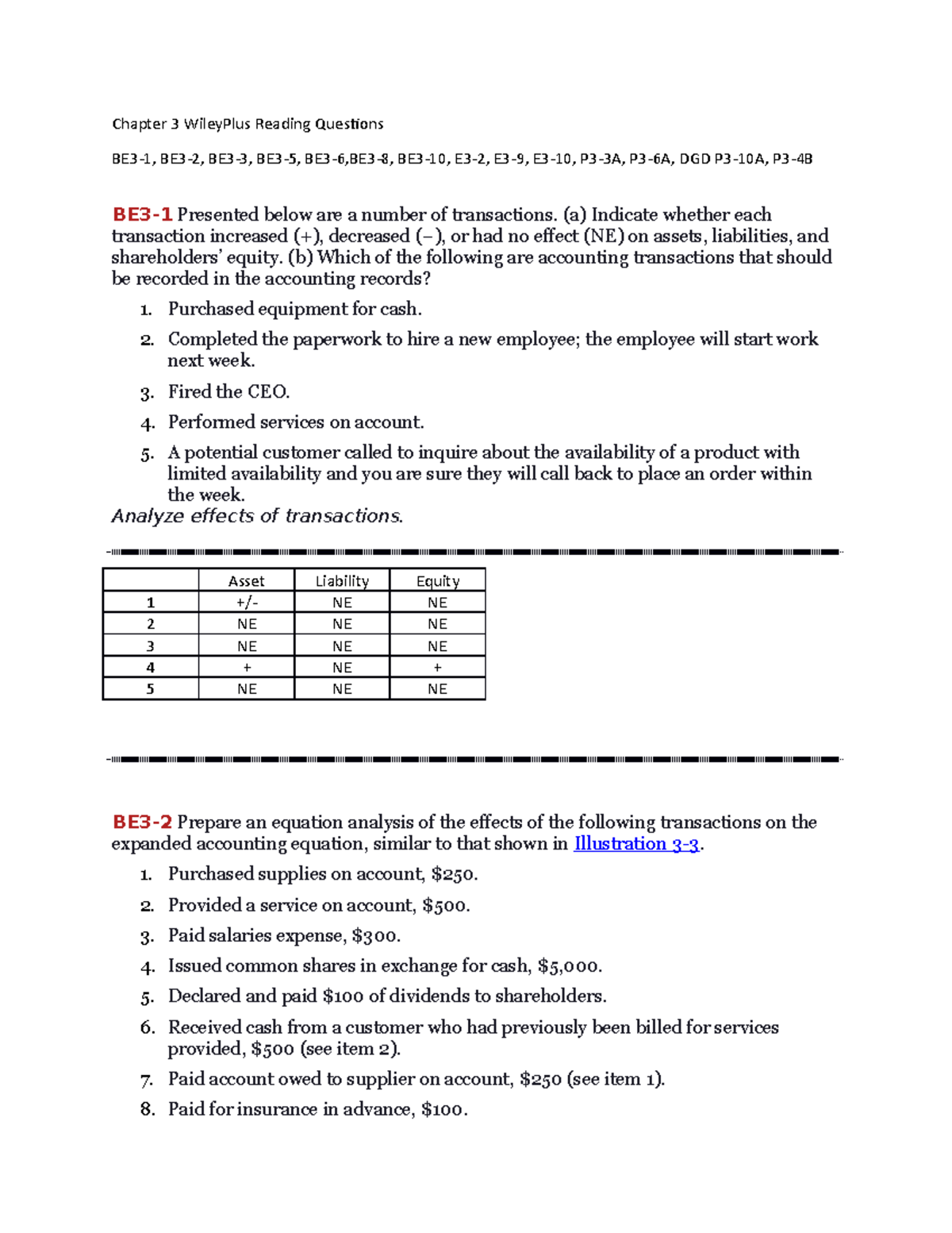 wiley plus chapter 3 homework