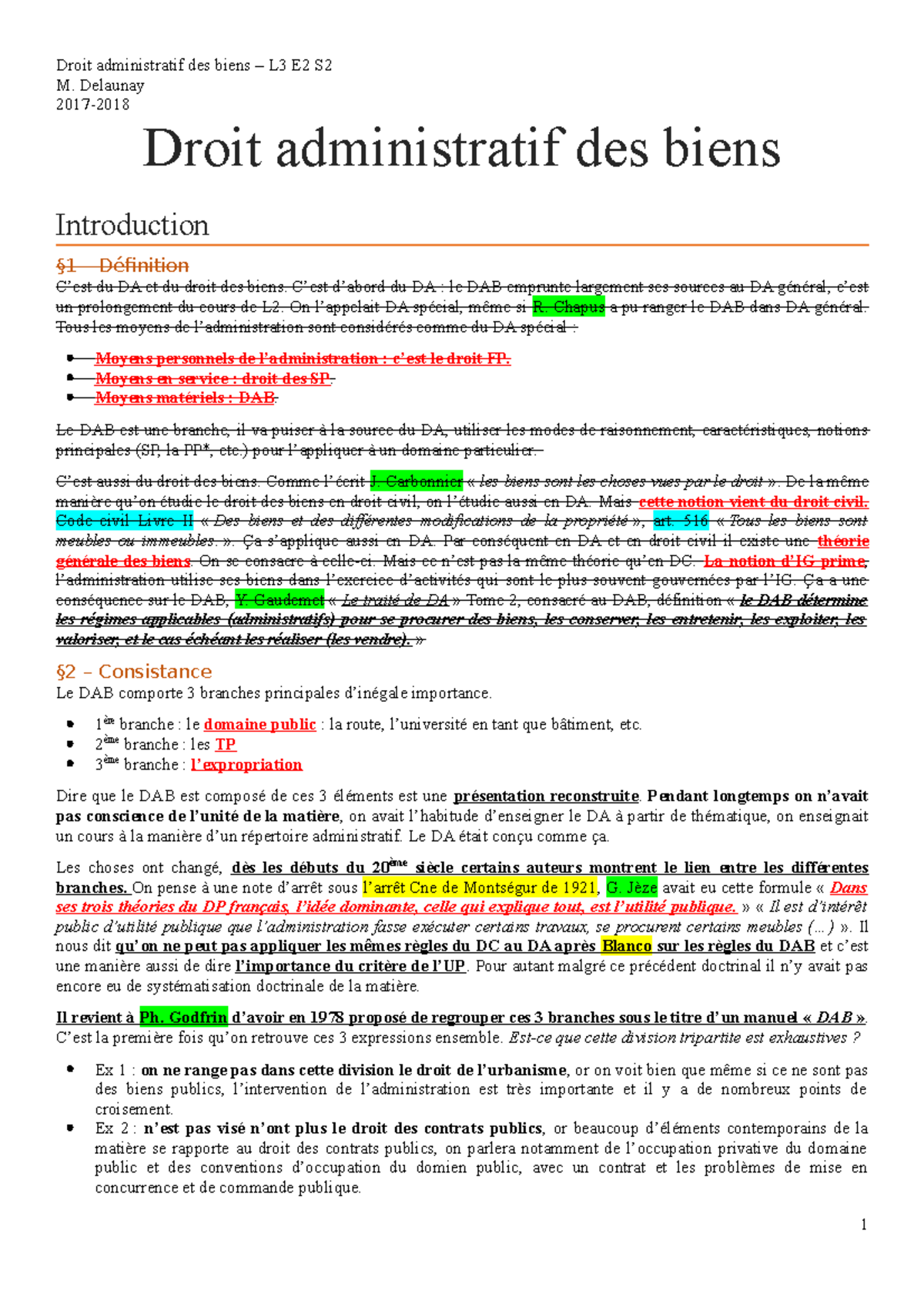 Droit Administratif Des Biens Cours - M. Delaunay 2017- Droit ...