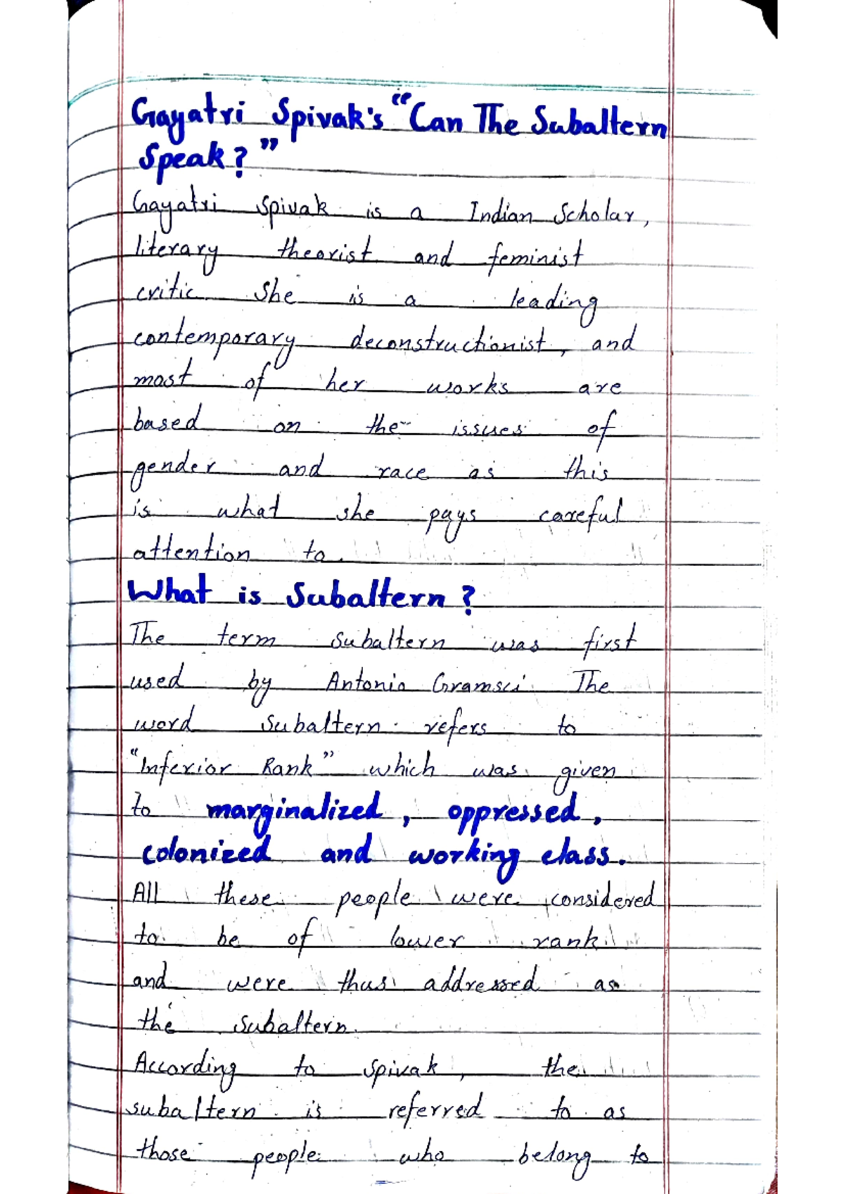 Can the Subaltern Speak - English Literature - Studocu