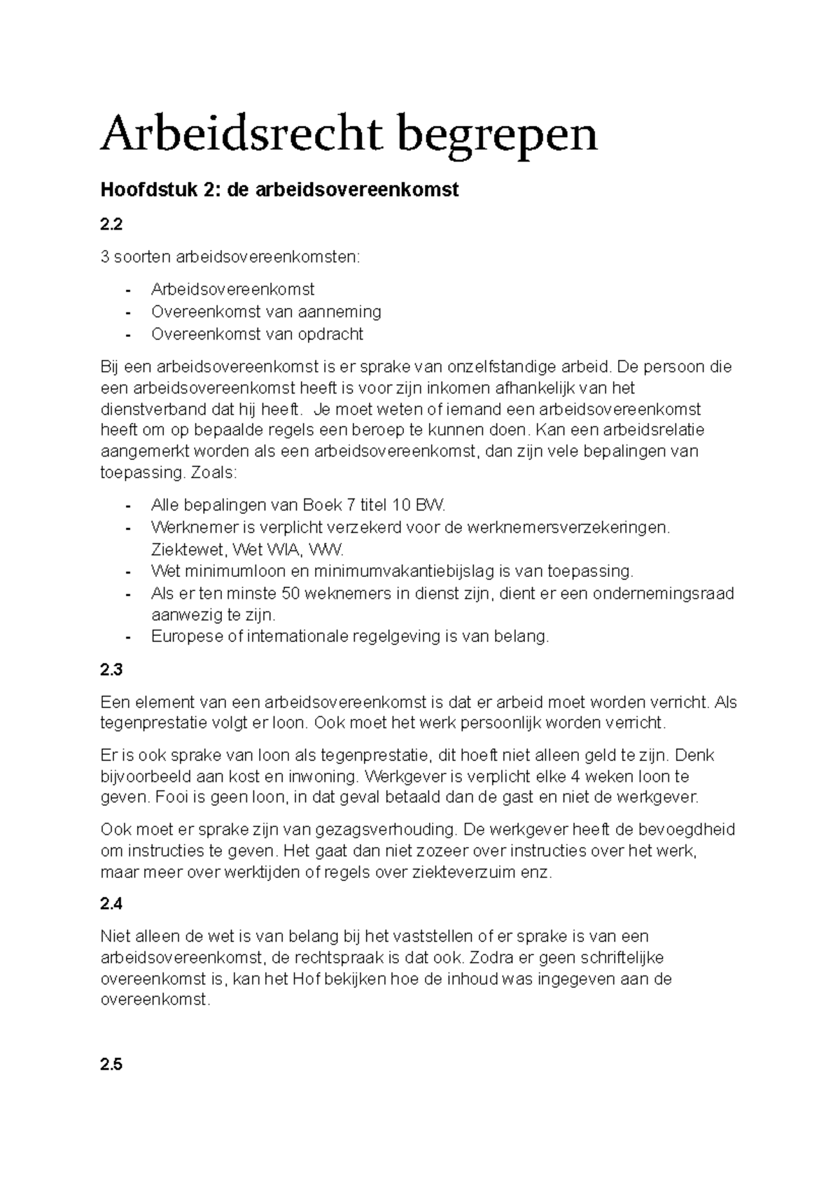 Arbeidsrecht Begrepen - Arbeidsrecht Begrepen Hoofdstuk 2: De ...