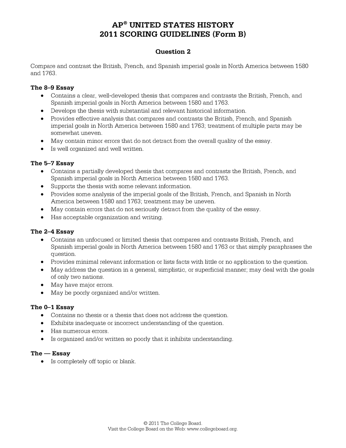 Ap11 Us History Form B Q2 History Of The United States: 1877 To The ...