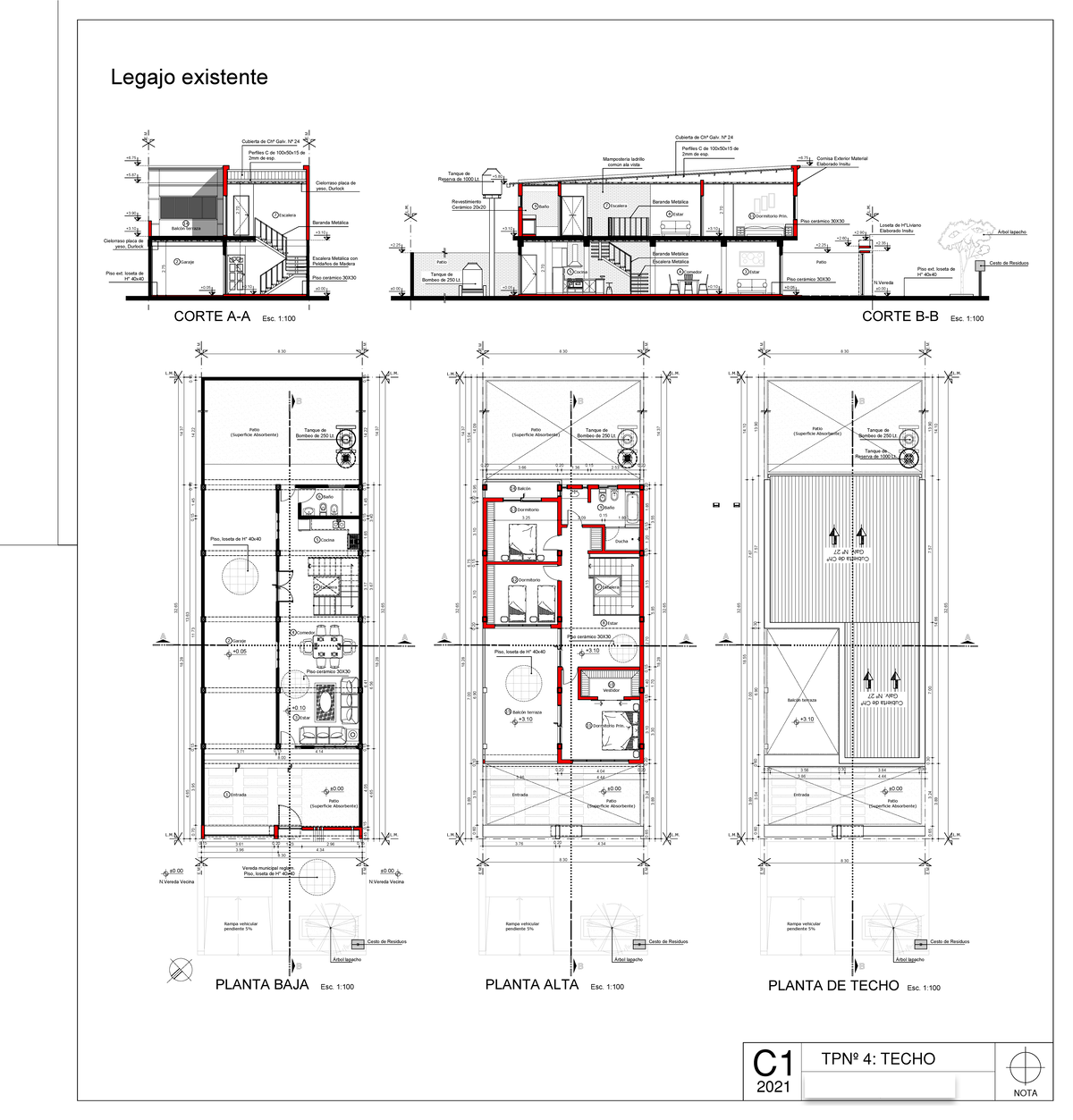 Grupo N°26 TP 4 Techo LOSA Accesible Y TEJA Francesa L. L. 5 Cocina 4