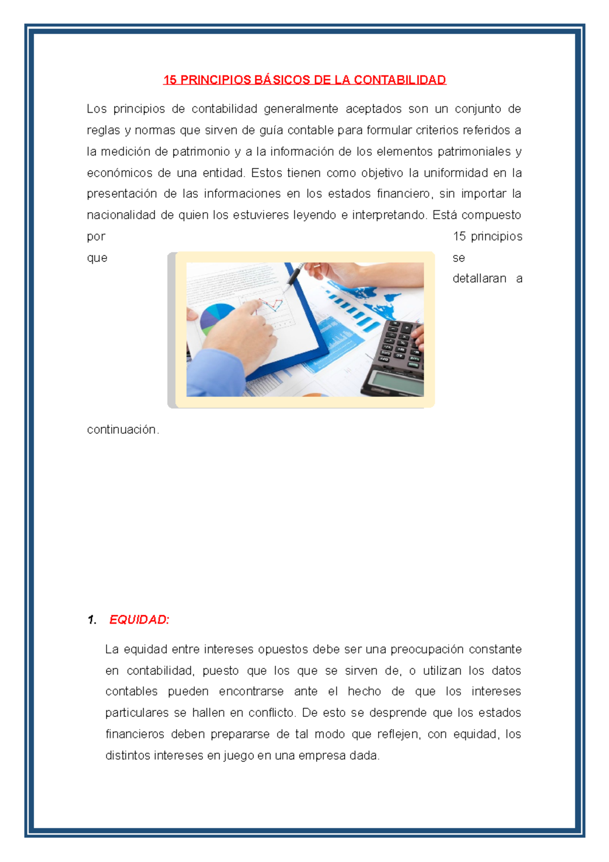 Los Principios De Contabilidad Principios B Sicos De La Contabilidad Los Principios De