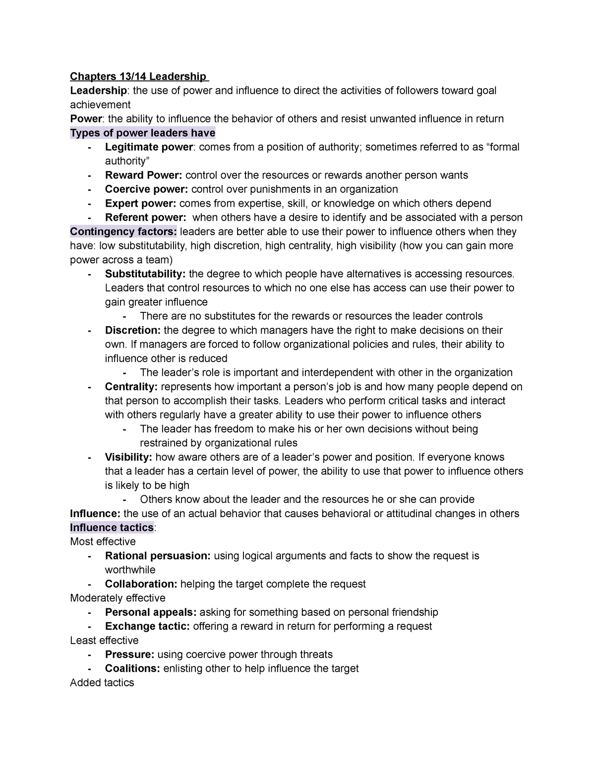 Unit 3 study guide - In class notes and examples for Exam 3 - Chapters ...