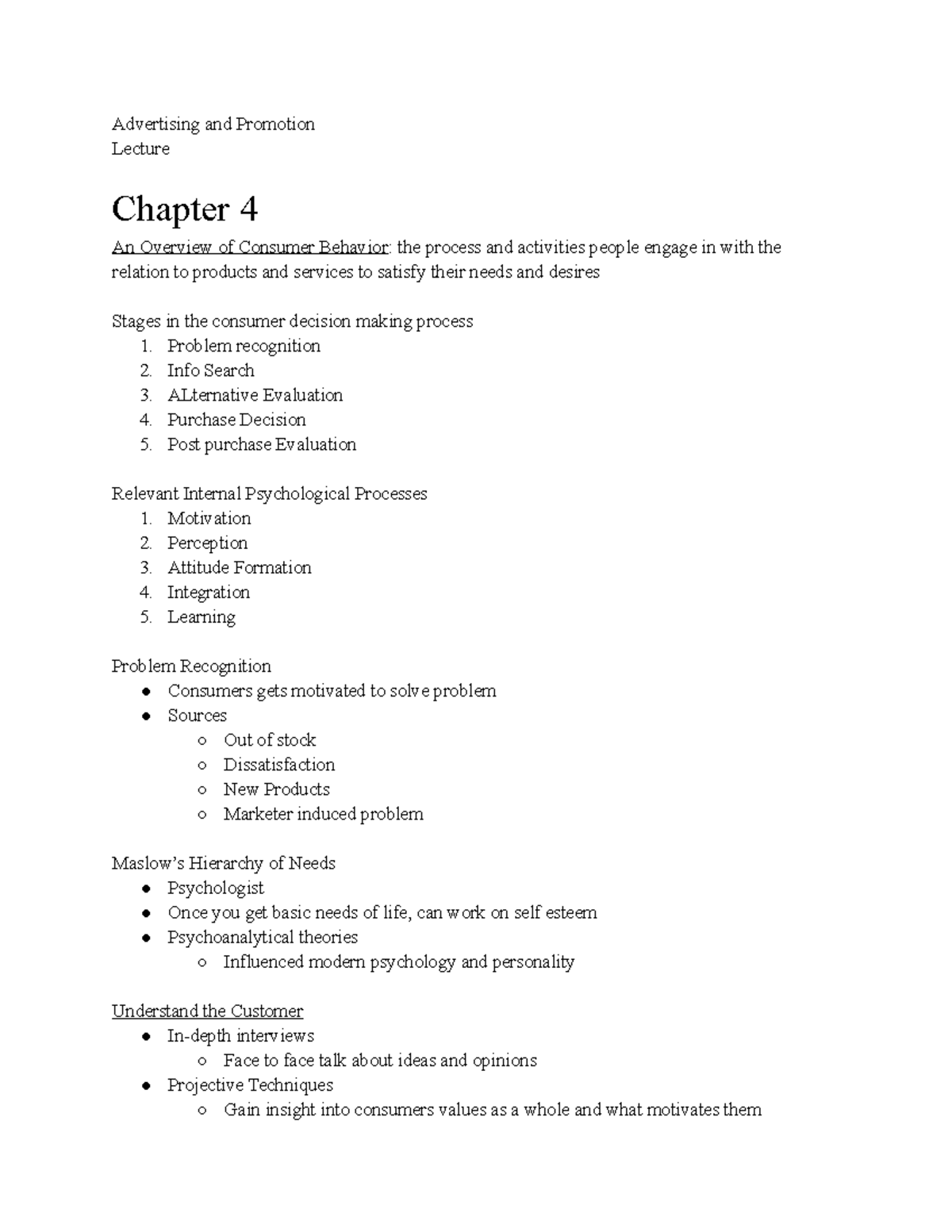9.26.18 A&P Lecture - Advertising and Promotion Lecture Chapter 4 An ...