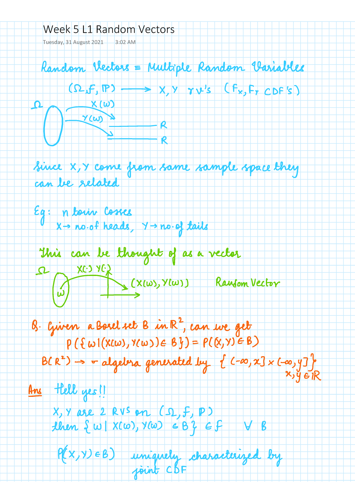 Random Vectors - Probability And Random Processes - Studocu