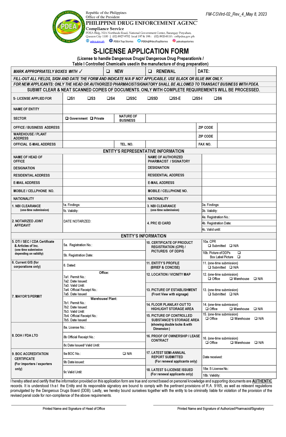 FM-CSVlrd-02 S License Rev 4 May 8 2023 09May2023 - S-LICENSE ...