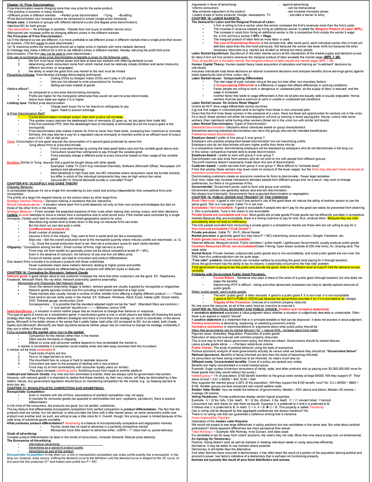 Economics Cheat Sheet by evelana - Download free from Cheatography
