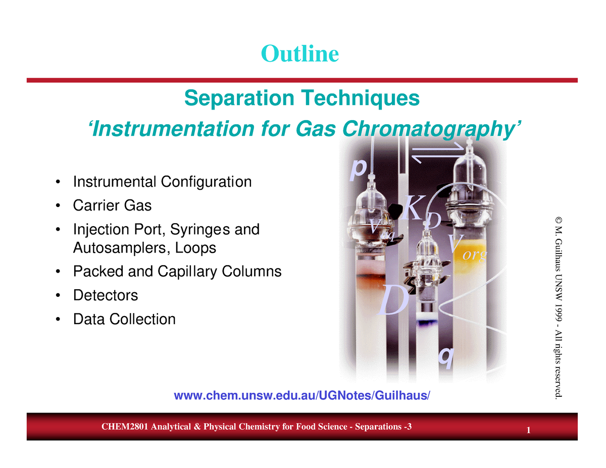 5. Instrumentasi Gas Kromatografi 3 - CHEM2801 Analytical & Physical ...