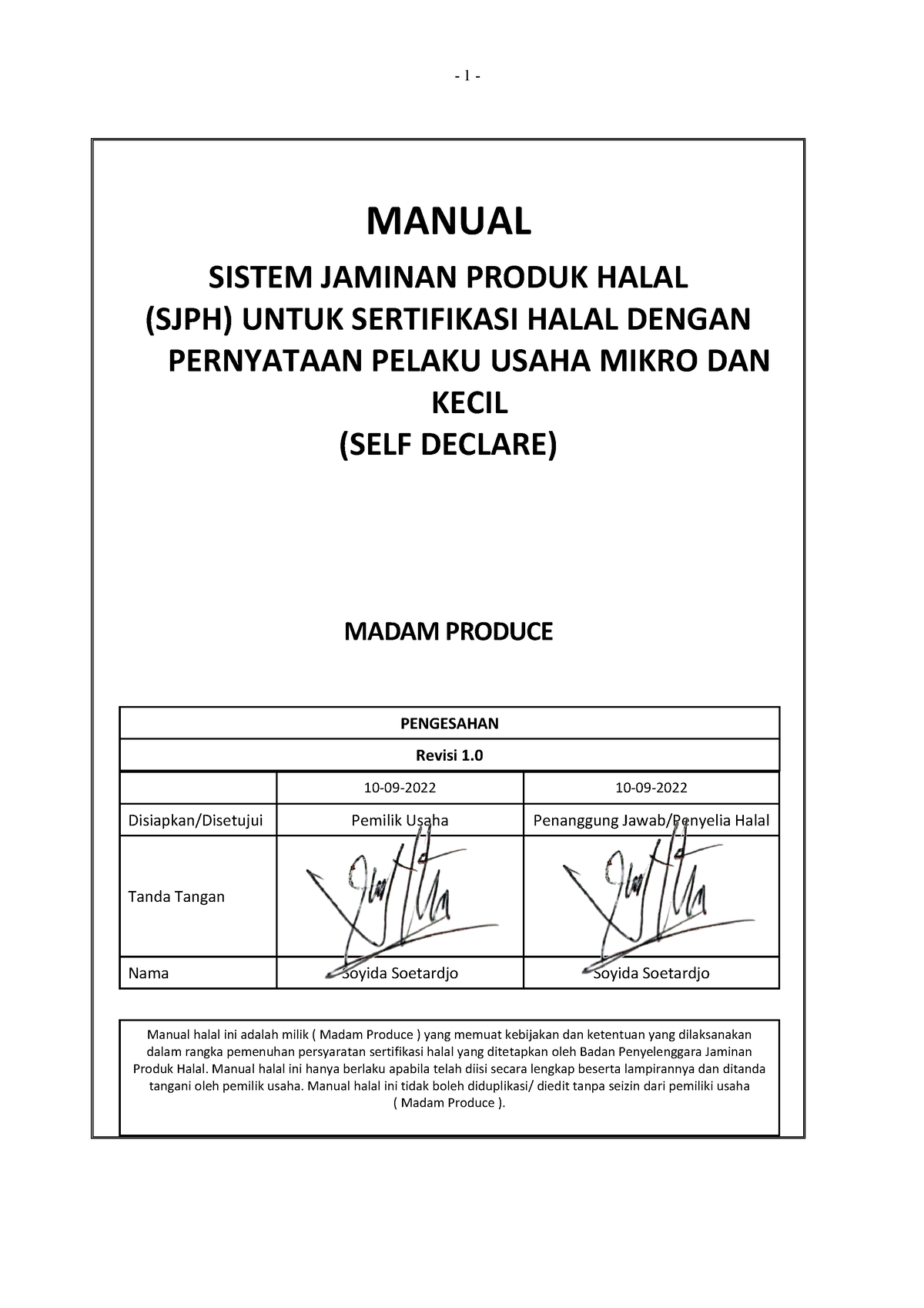 Manual Sjph Self Declare Final Format Utk Pu Madam Soy Final Manual