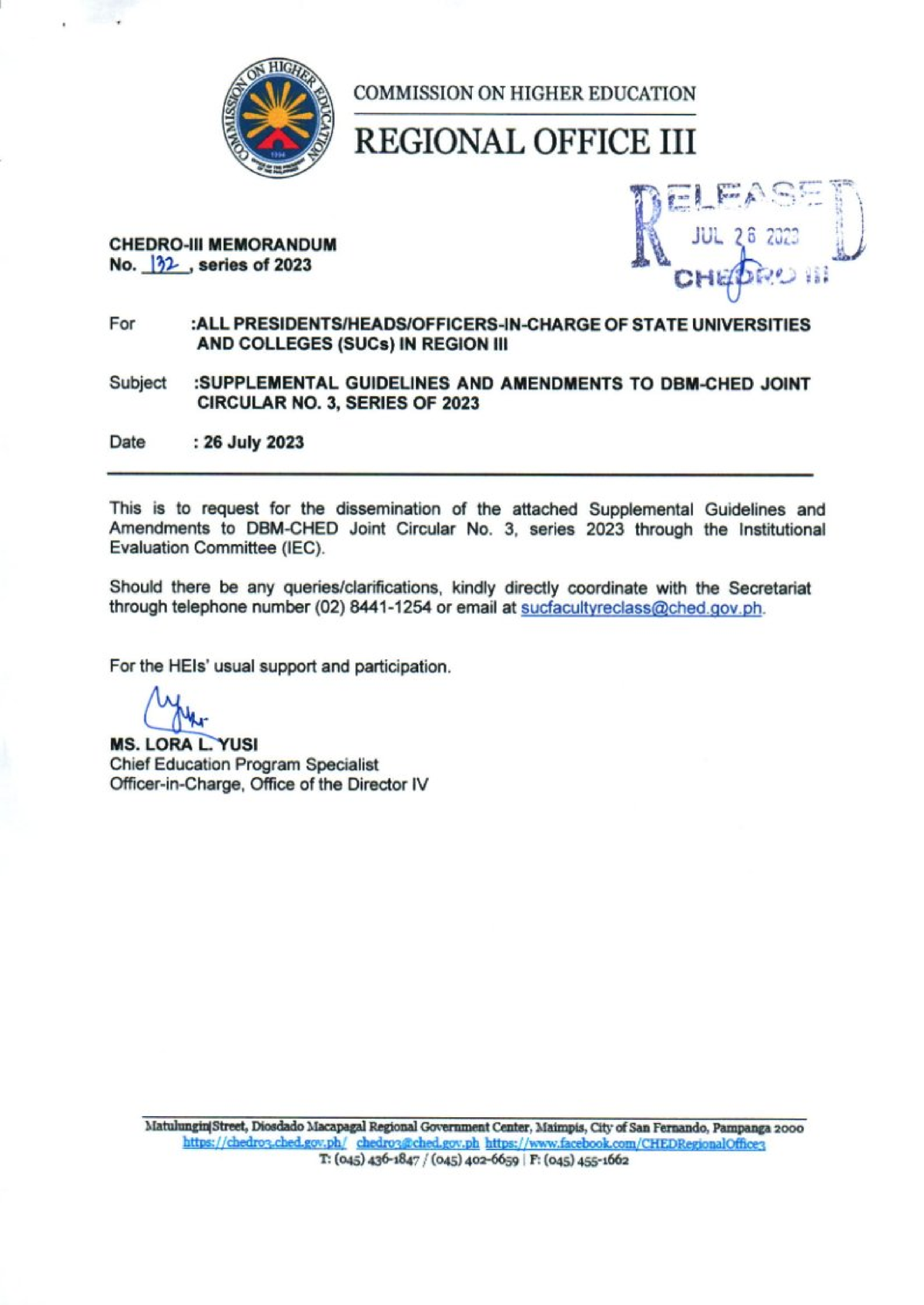 Chedro III Memorandum No - Information And Communication Technology ...