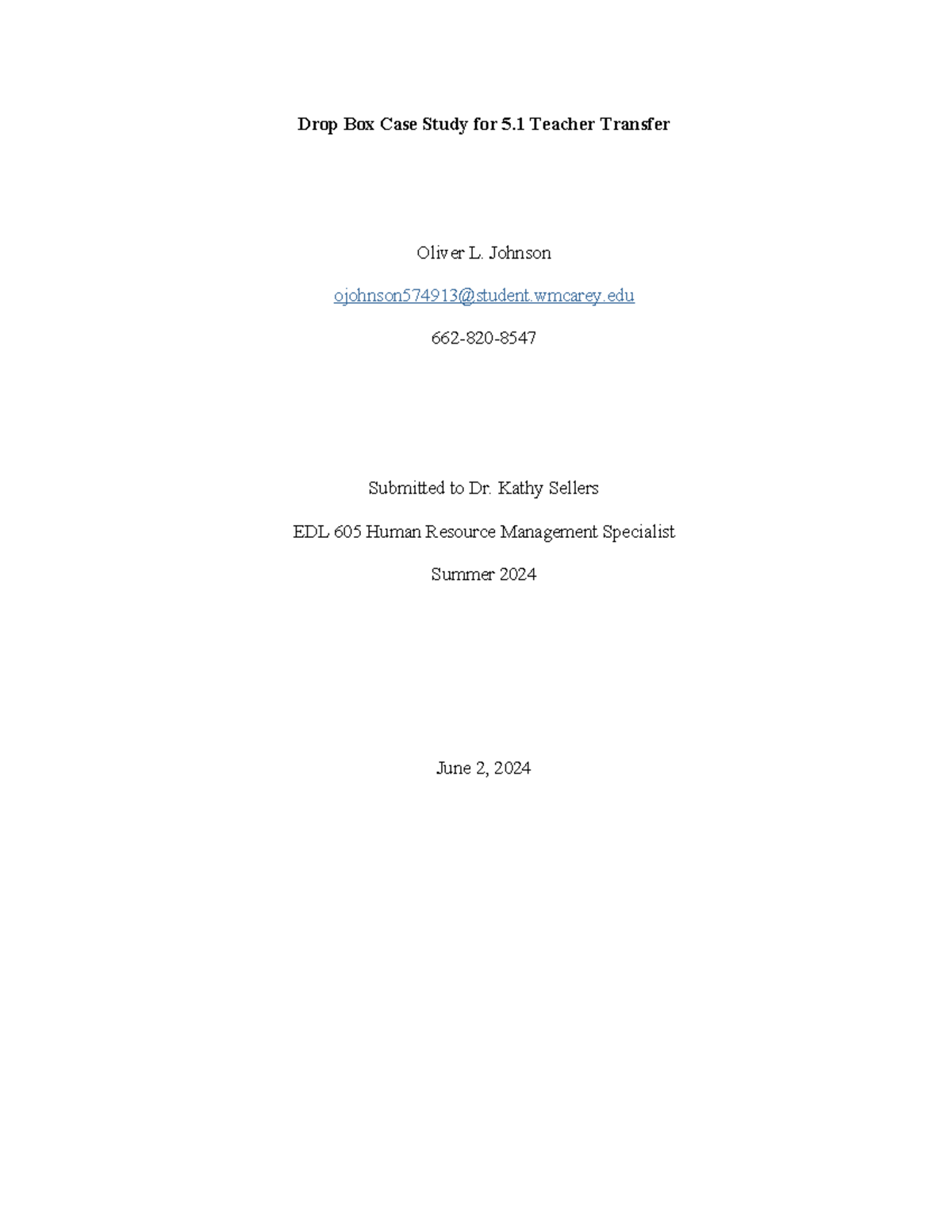Drop Box for Case Study 5.1 - Drop Box Case Study for 5 Teacher ...