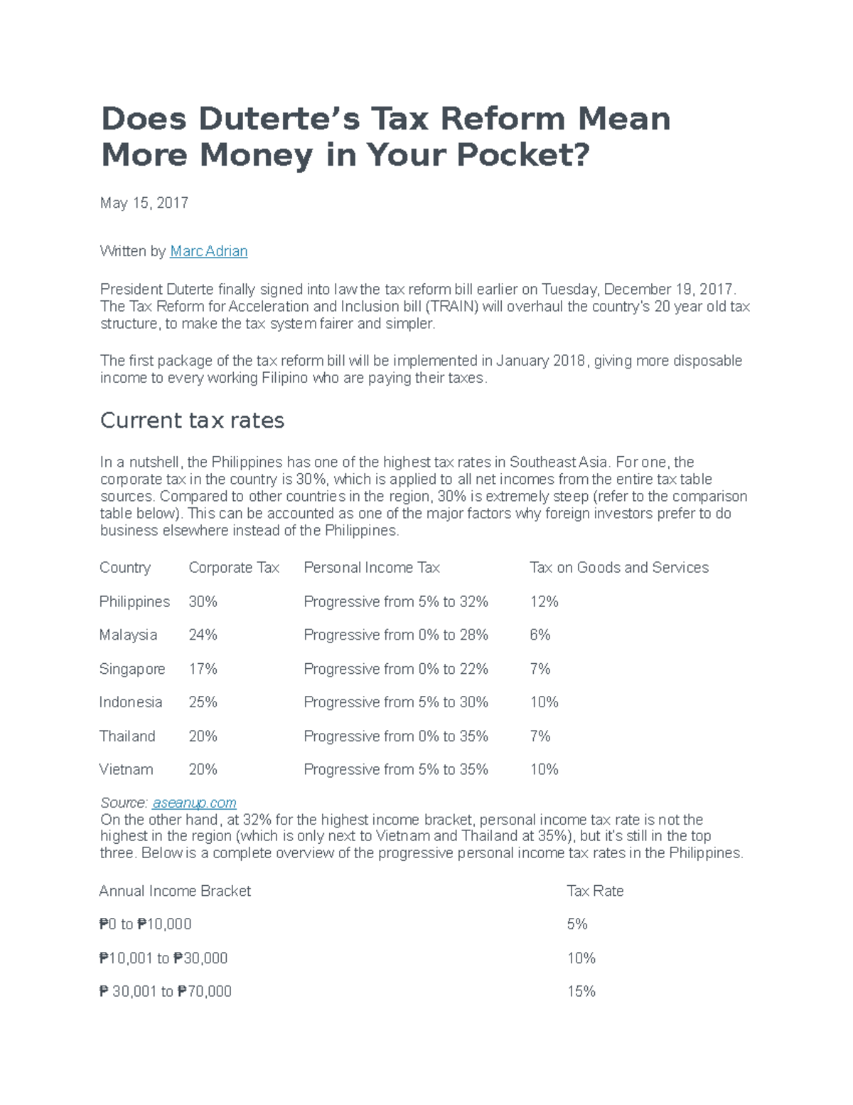 Narrative report about taxation picture