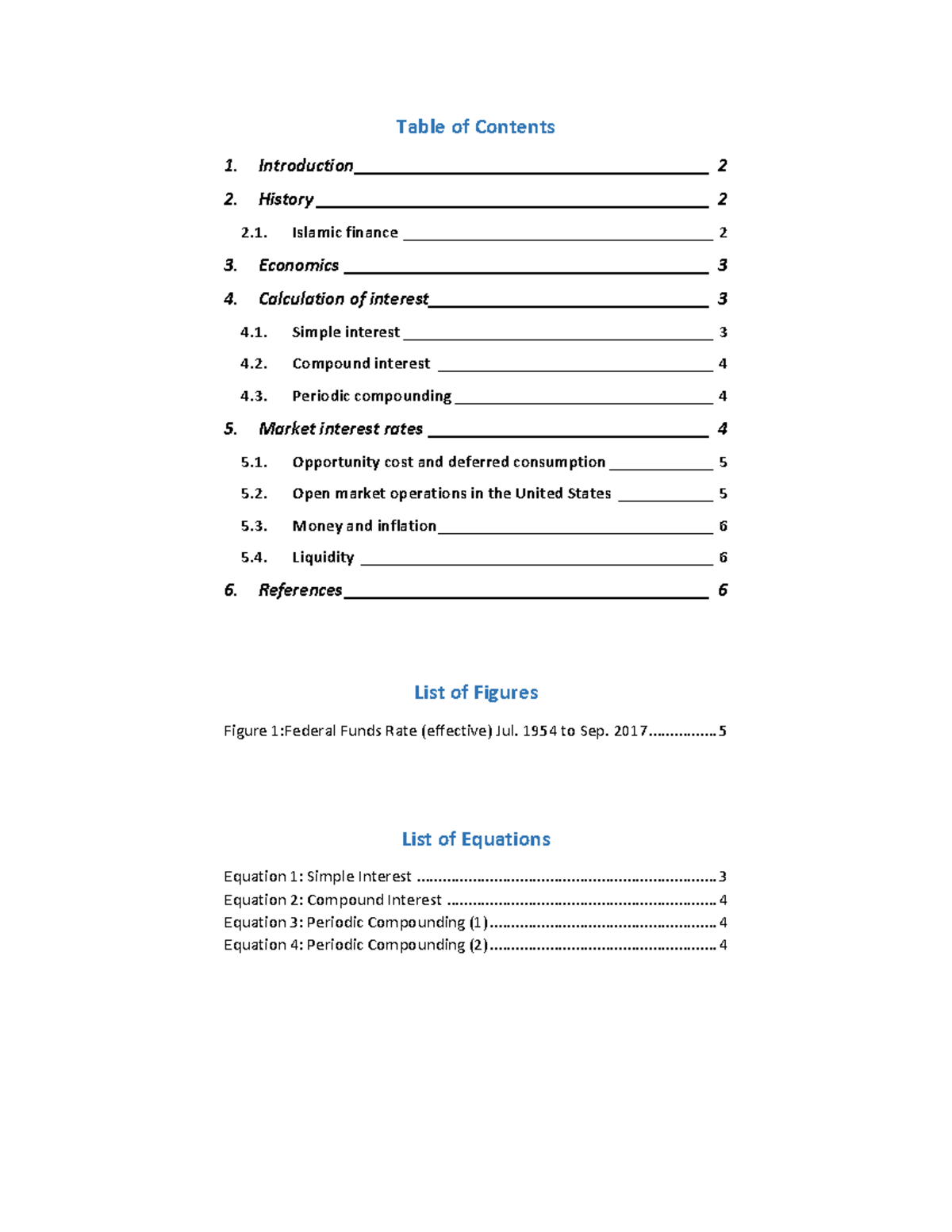 Assignment 1 - n/a - Table of Contents Introduction
