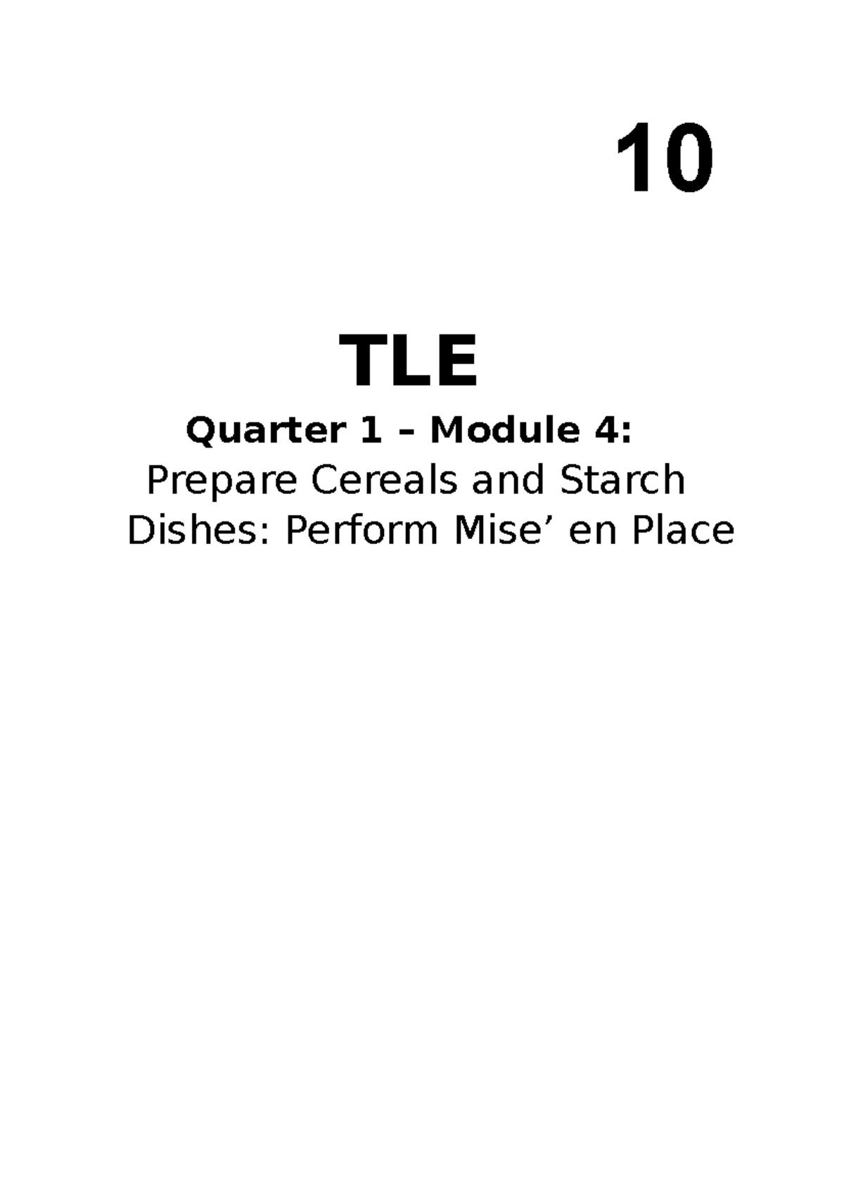 HE Cookery 10 Q1 M4 Student - 10 TLE Quarter 1 – Module 4: Prepare ...