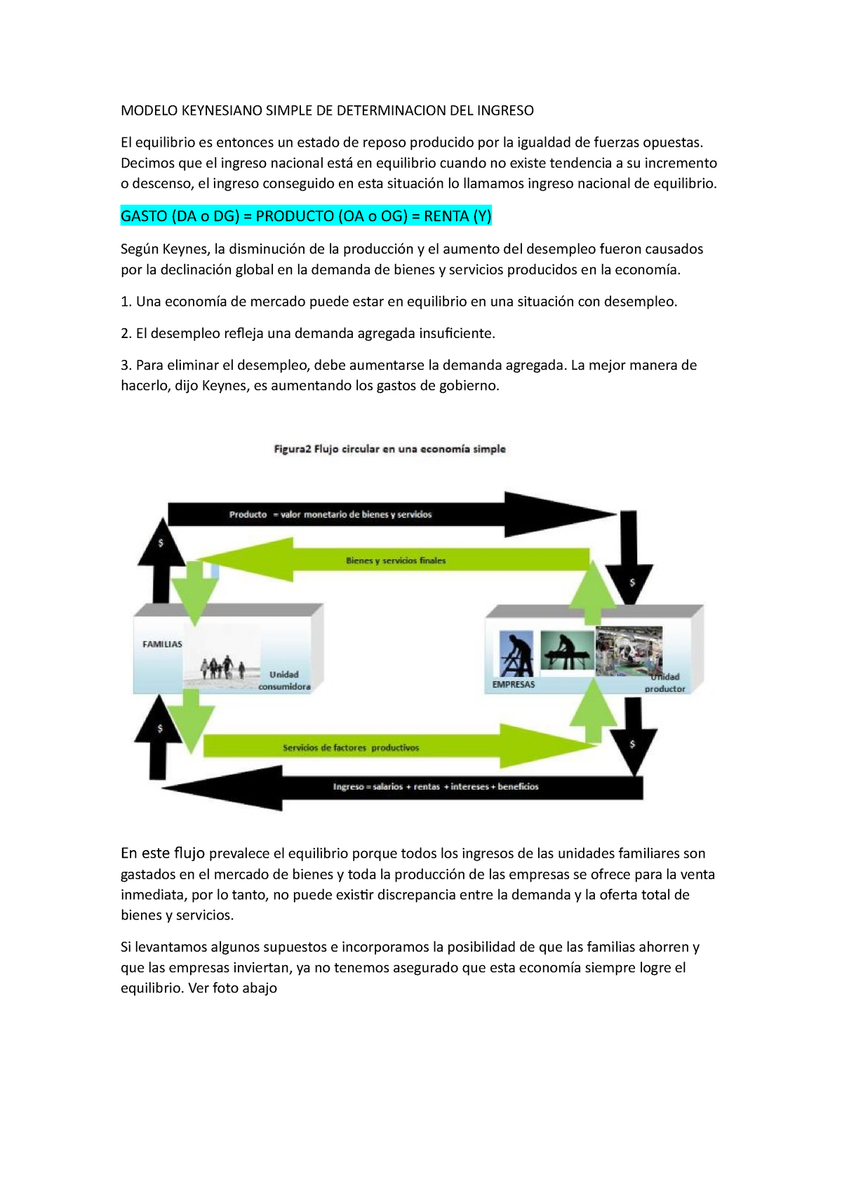 Unidad 4 Keynes - ,,,, - MODELO KEYNESIANO SIMPLE DE DETERMINACION DEL ...