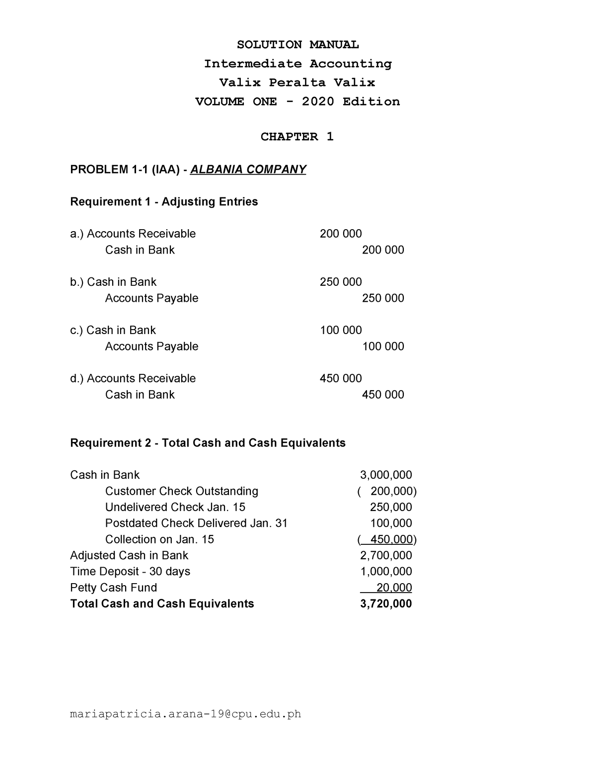 IA VOL 1 Valix Peralta Valix 2020 Edition - SOLUTION MANUAL ...