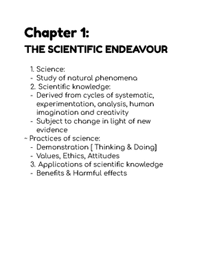 Science Sec 1 [chapter 3] Notes - Chapter 3: Diversity Of Maer By 