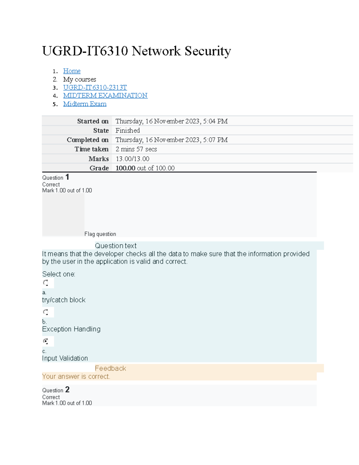 UGRD-IT6310 Network Security Midterm Exam - UGRD-IT6310 Network ...