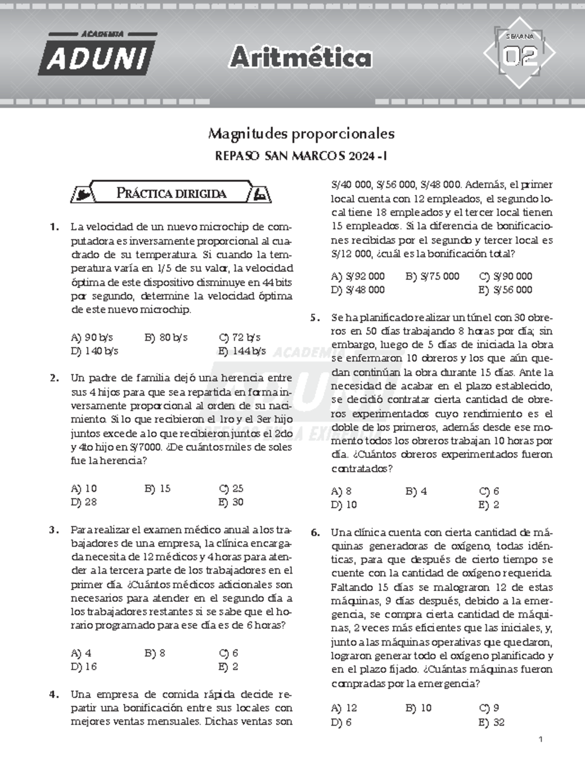 A RSM Dir Sem 2 Bol 1 - Academia ADUNI Semana 02 P Ráctica Dirigida La ...