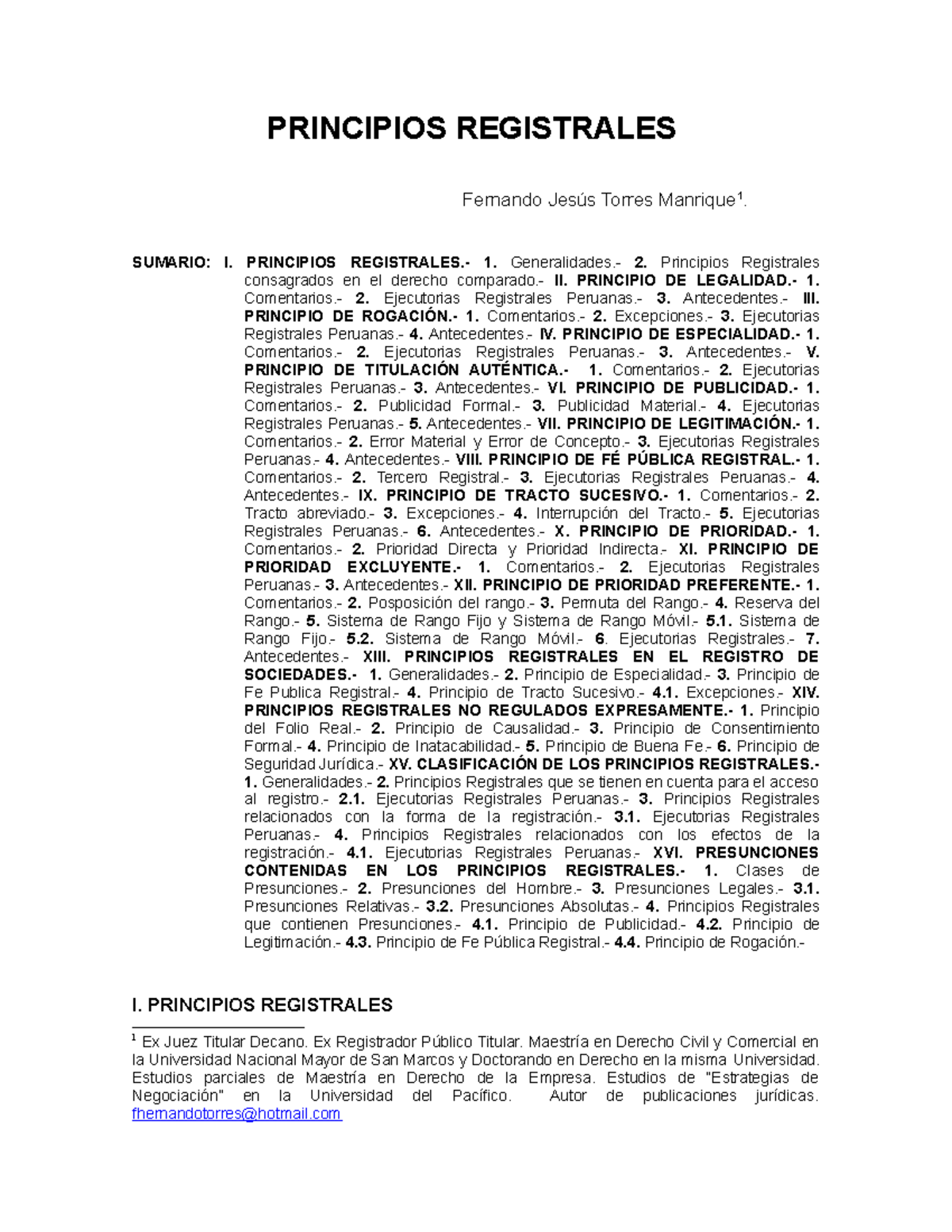 Principios Registrales - PRINCIPIOS REGISTRALES Fernando Jesús Torres ...