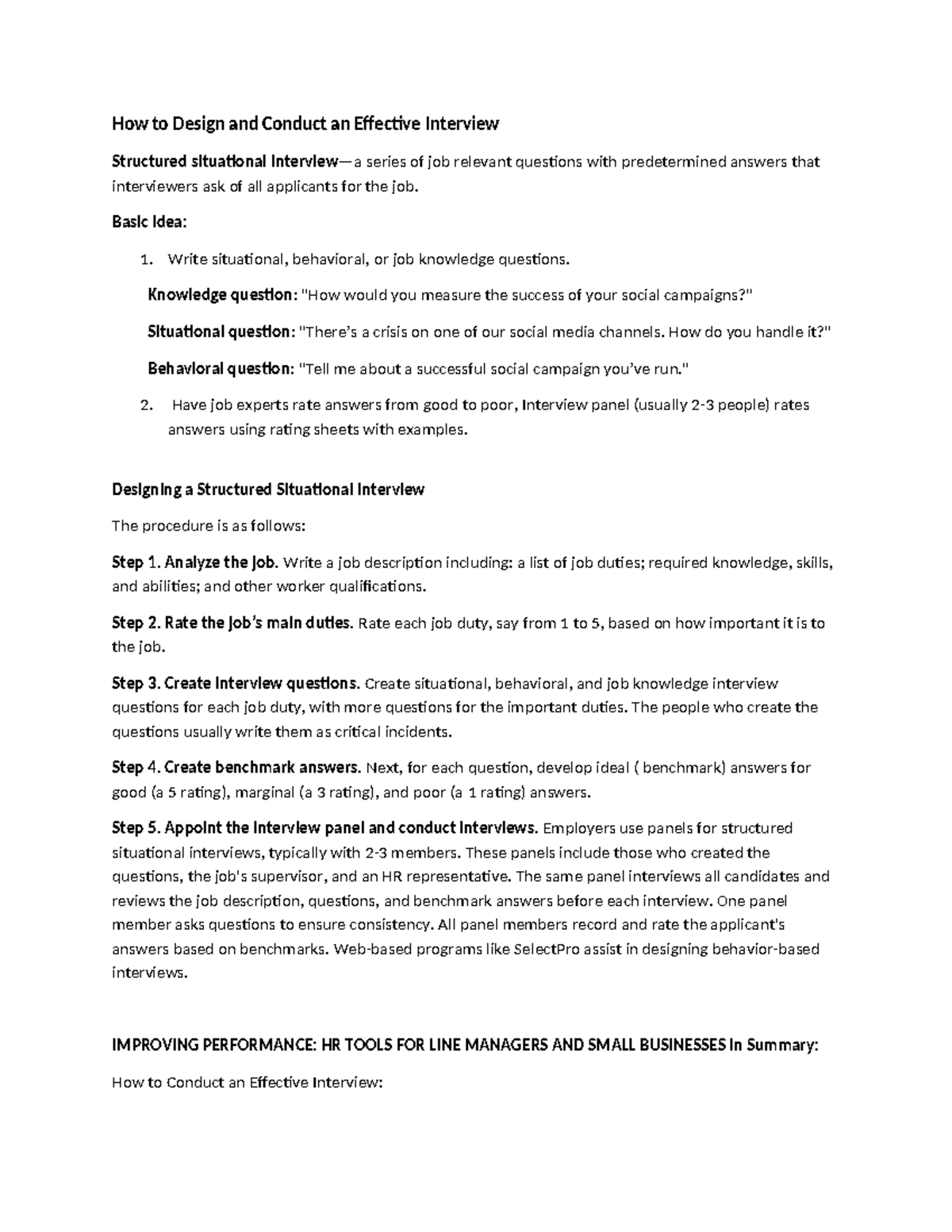 How to Design and Conduct an Effective Interview - How to Design and ...